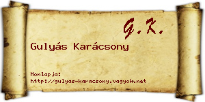 Gulyás Karácsony névjegykártya