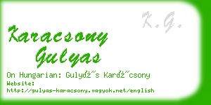 karacsony gulyas business card
